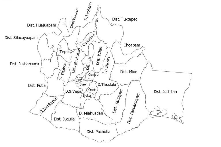 Mapa De Oaxaca Con Nombres Nombres